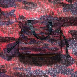 Y2K Juicy Couture Red Glitter Camo Tote Bag with Black Straps & Crossbody Strap